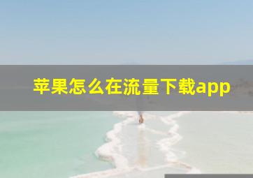 苹果怎么在流量下载app