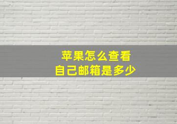 苹果怎么查看自己邮箱是多少