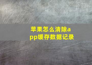 苹果怎么清除app缓存数据记录