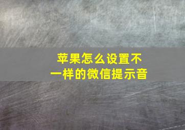 苹果怎么设置不一样的微信提示音