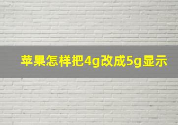 苹果怎样把4g改成5g显示