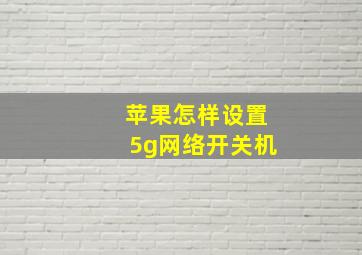 苹果怎样设置5g网络开关机