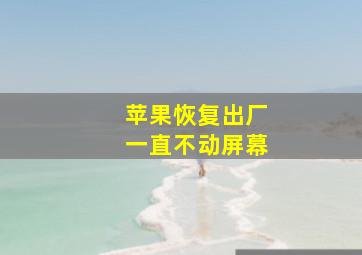 苹果恢复出厂一直不动屏幕