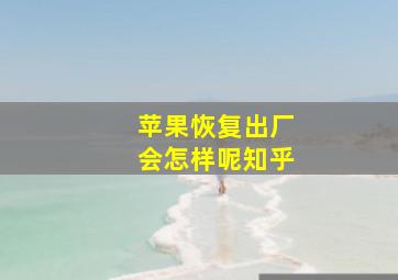 苹果恢复出厂会怎样呢知乎