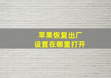 苹果恢复出厂设置在哪里打开