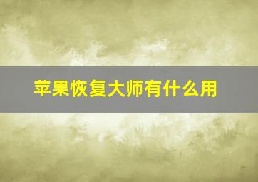 苹果恢复大师有什么用