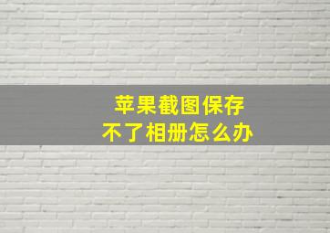 苹果截图保存不了相册怎么办