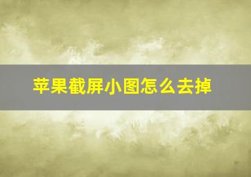 苹果截屏小图怎么去掉