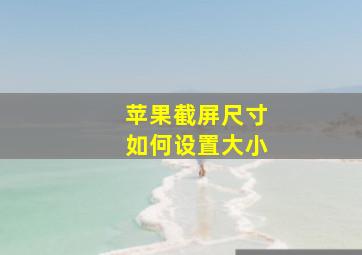 苹果截屏尺寸如何设置大小