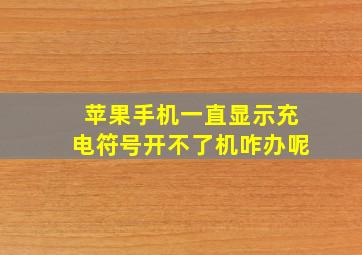 苹果手机一直显示充电符号开不了机咋办呢