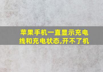 苹果手机一直显示充电线和充电状态,开不了机