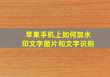 苹果手机上如何加水印文字图片和文字识别