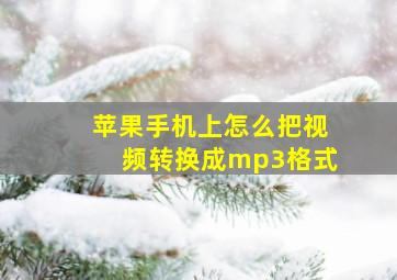 苹果手机上怎么把视频转换成mp3格式