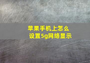 苹果手机上怎么设置5g网络显示