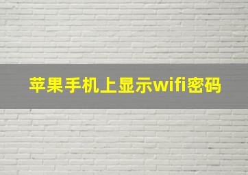 苹果手机上显示wifi密码