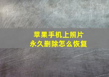 苹果手机上照片永久删除怎么恢复