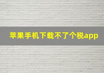 苹果手机下载不了个税app