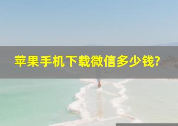 苹果手机下载微信多少钱?