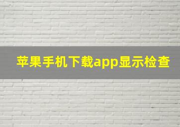 苹果手机下载app显示检查