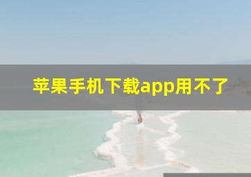 苹果手机下载app用不了