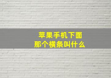 苹果手机下面那个横条叫什么