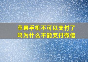 苹果手机不可以支付了吗为什么不能支付微信