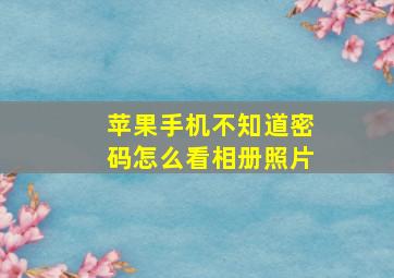 苹果手机不知道密码怎么看相册照片