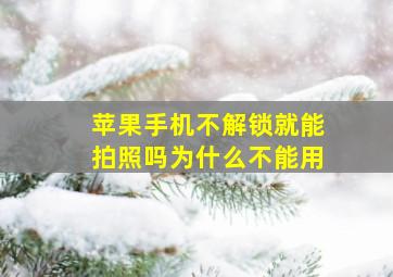 苹果手机不解锁就能拍照吗为什么不能用