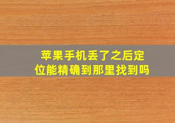 苹果手机丢了之后定位能精确到那里找到吗