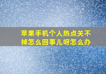 苹果手机个人热点关不掉怎么回事儿呀怎么办