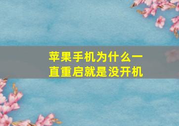 苹果手机为什么一直重启就是没开机