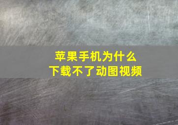 苹果手机为什么下载不了动图视频