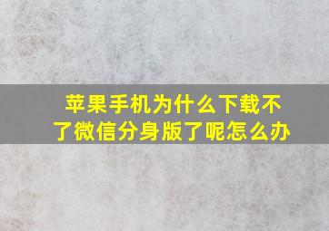 苹果手机为什么下载不了微信分身版了呢怎么办