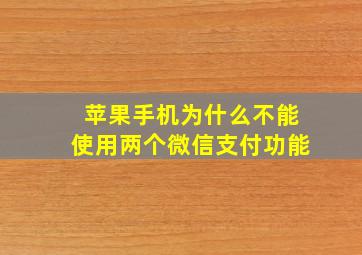 苹果手机为什么不能使用两个微信支付功能