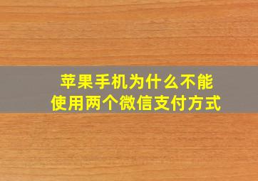 苹果手机为什么不能使用两个微信支付方式