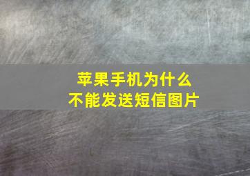 苹果手机为什么不能发送短信图片