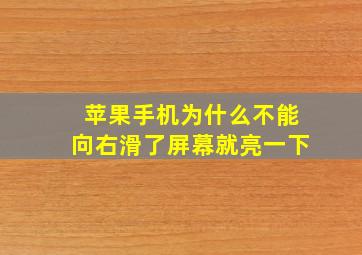 苹果手机为什么不能向右滑了屏幕就亮一下