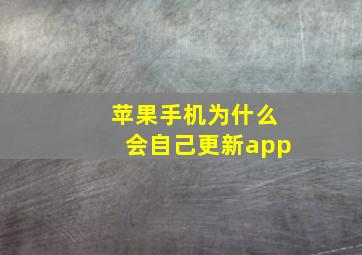 苹果手机为什么会自己更新app