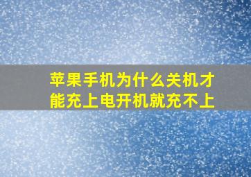 苹果手机为什么关机才能充上电开机就充不上