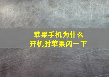 苹果手机为什么开机时苹果闪一下