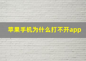 苹果手机为什么打不开app