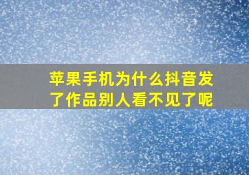 苹果手机为什么抖音发了作品别人看不见了呢