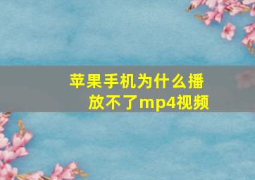 苹果手机为什么播放不了mp4视频