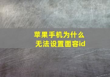 苹果手机为什么无法设置面容id