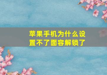 苹果手机为什么设置不了面容解锁了