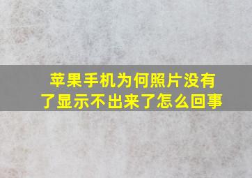 苹果手机为何照片没有了显示不出来了怎么回事