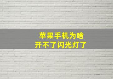 苹果手机为啥开不了闪光灯了