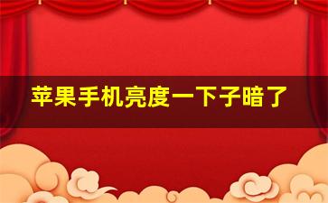 苹果手机亮度一下子暗了