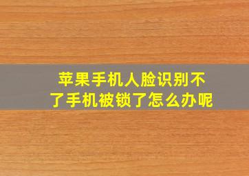 苹果手机人脸识别不了手机被锁了怎么办呢