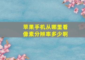 苹果手机从哪里看像素分辨率多少啊